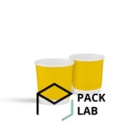 Paper white cup double-layer Soft touch "Yellow" 110 ml